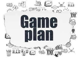 Finance concept: Game Plan on Torn Paper background