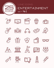 Line icons entertainment set №1