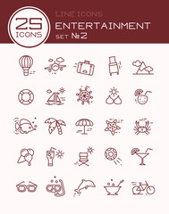 Line icons entertainment set №2