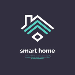 Smart home icon. Emblem sign Wi-Fi.