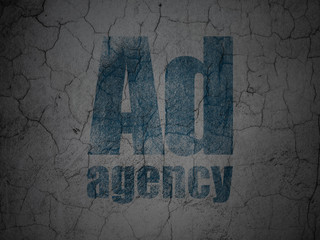 Marketing concept: Ad Agency on grunge wall background