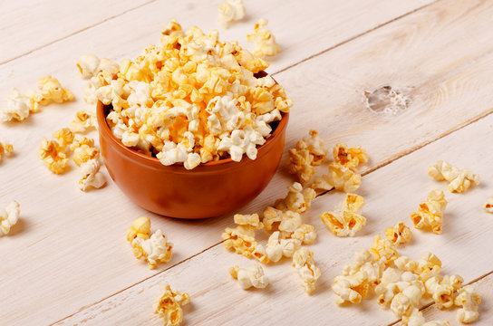  Cheese Popcorn In A Brown Bowl