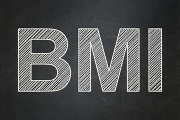 Healthcare concept: BMI on chalkboard background