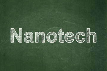 Science concept: Nanotech on chalkboard background