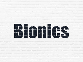 Science concept: Bionics on wall background