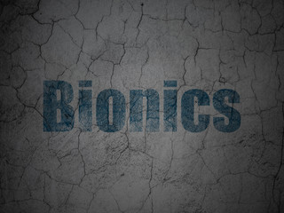 Science concept: Bionics on grunge wall background