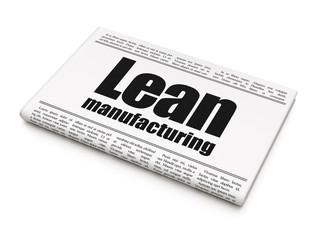 Manufacuring concept: newspaper headline Lean Manufacturing