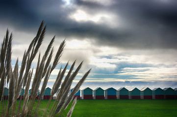 Beach huts in England