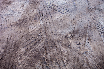 Wheel tracks on the ground