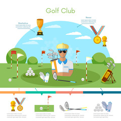 Golf sports championship infographic elements