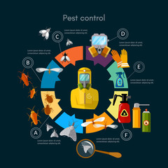 Pest control service infographic insects exterminator