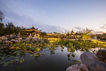 Chinese traditional buildings at night