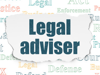 Fototapeta premium Law concept: Legal Adviser on Torn Paper background