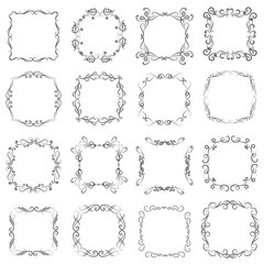 vector set of calligraphic decorative vintage frame