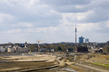 Obraz premium Plac budowy Dortmund Phönixsee w 2010 r., NRW