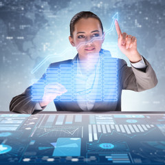 Businessman in futuristic trading concept