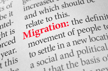 Definition of the word Migration in a dictionary