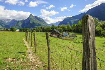 Obraz premium typische Naturlandschaft in den Slowenischen Alpen bei Bovec