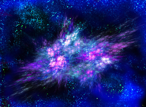 Cosmic explosion bright lilac mysterious gas © volartman