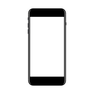 mock-up new phone vector black isolated
