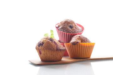 sweet muffins with berries inside