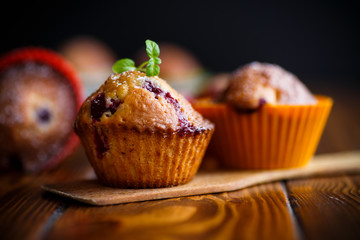 sweet muffins with berries inside