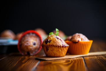 sweet muffins with berries inside