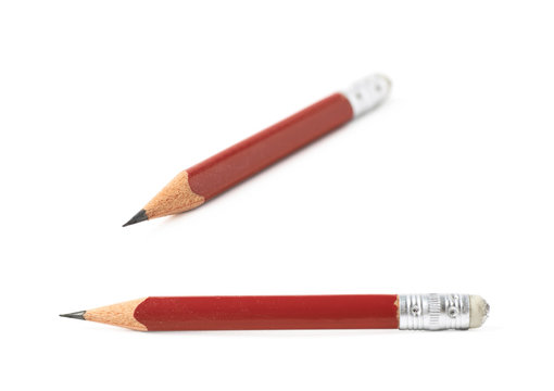 Well Worn Red Pencil Isolated