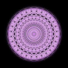 Obraz premium Mandala in Lila, Flieder, Rosa, Schwarz, Vorlage, Hintergrund, Meditation, Hypnose, Trance, Yoga, Ayurveda, Entspannung, Relaxen, Ornament, Muster, Häkeln, Decken, Fensterbild, Einladung, Postkarte