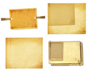 Old vintage paper with grunge frames for photos