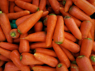 fresh carrots at vegetable  market
