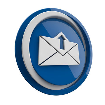 recommend clip art: ikona plastikowa 3D niebieskie koło i pierścień