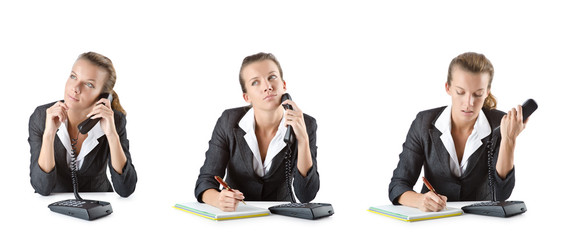 Call center assistant responding to calls