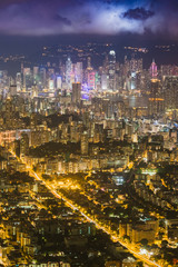 Hong Kong city at night in hong kong