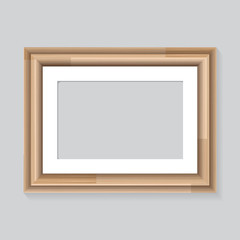 Wooden frame on wall gray backgroung