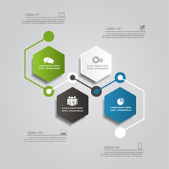 Design template with elements and icons. Vector illustration.