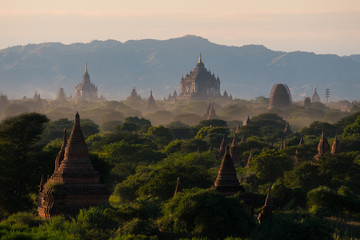 Ananda pagoda at dusk, in the Bagan plain, Myanmar (Burma)