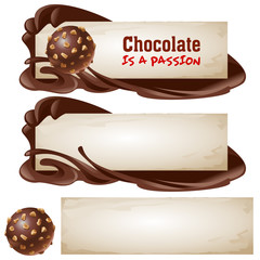 Set of vector chocolate banners.