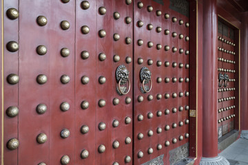 Chinese temple front doors