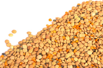 fruits lentils isolated on white background