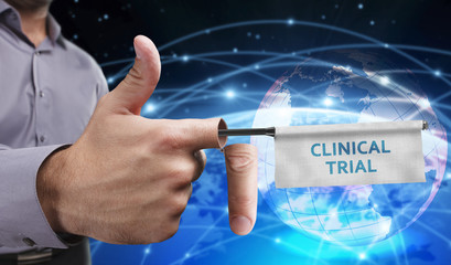 Business, Technology, Internet and network concept. Young entrepreneurs have a creative approach to the presentation: Clinical trial