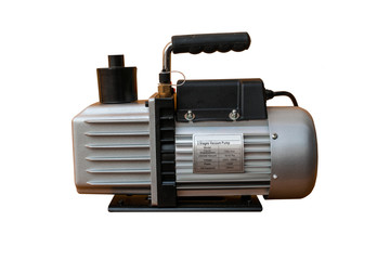 Vacuum pump (oil-lubricate rotary vane) isolated on white background