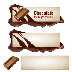 Set of vector chocolate banners.