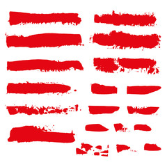 realistic color vector brush strokes of paint on white background