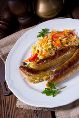 Potato sausage from grated potatoes and pork.