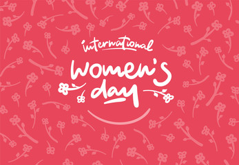 International womens day lettering vector logo postcard