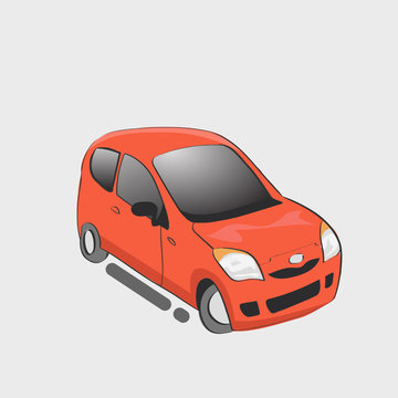 Red car - vector illustration