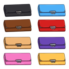 Vector Set of Cartoon Women Purse