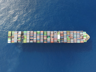 Container ship from the sky