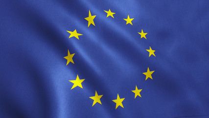 EU Flag Waving - European Union Background